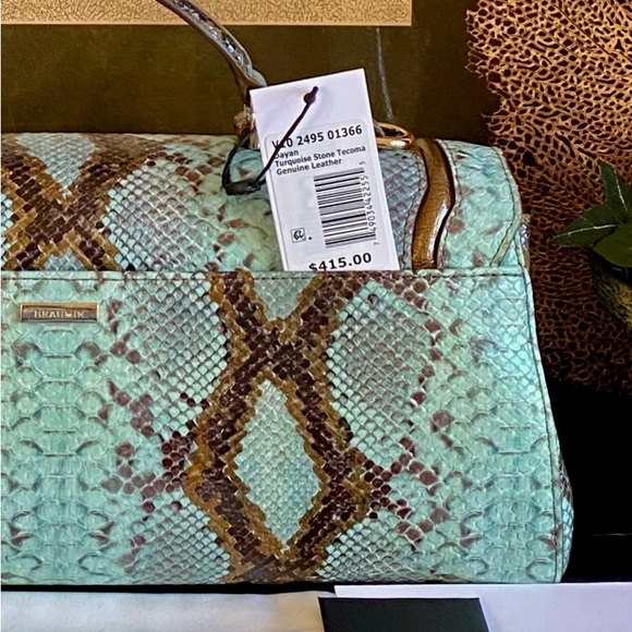 5⭐️SELLER! BRAHMIN 
NWT ($415)🌵Turquoise Stone Tecoma Dayan Satchel MAGNIFICENT! - Picture 6 of 14